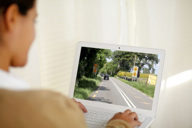 Woman completing E-Training World online driver profiling in the Republic of Ireland