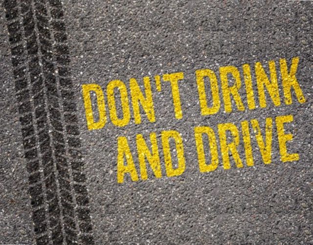 don't drink and drive message to warn drivers about drink driving